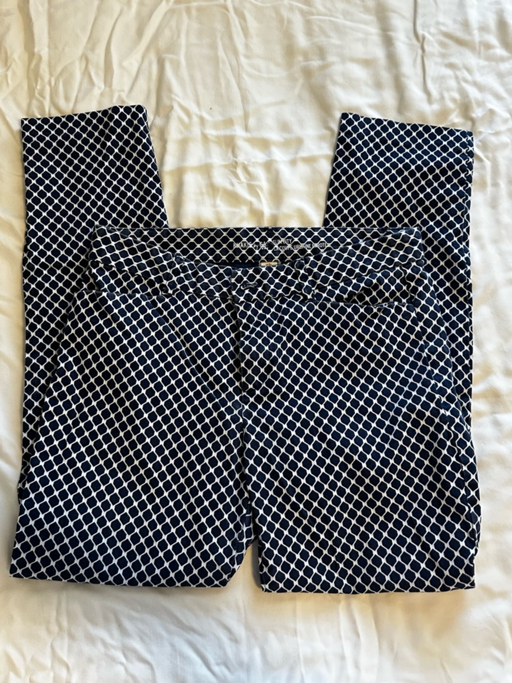 GAP Navy & White Geometric Skinny Pants